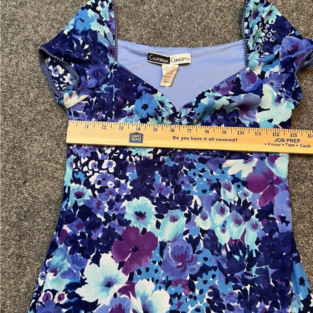 Y2K Vtg California Concepts Dress Juniors Medium Floral Cruise Floral  USA made - Picture 5 of 6